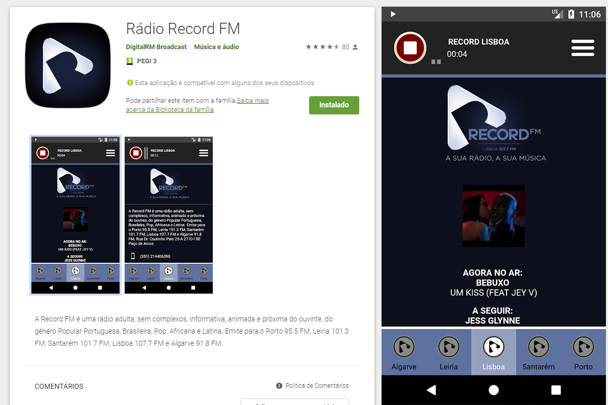 Aplicação Rede Record FM